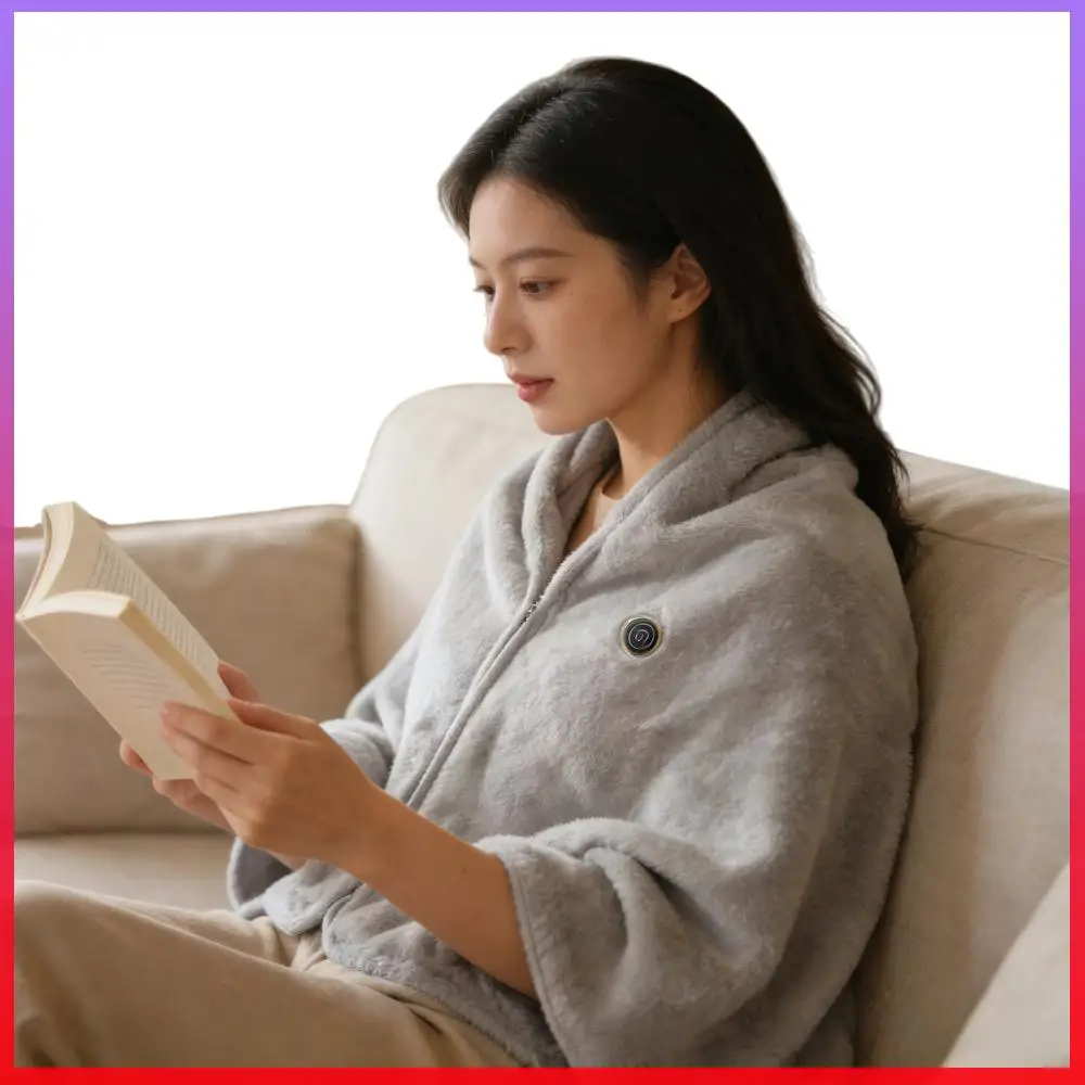 

USB Electric Heated Blanket Throw Wrap with 3 Heating Level Heated Throw Blanket Shawl Washable for Family Friends Winter Gifts
