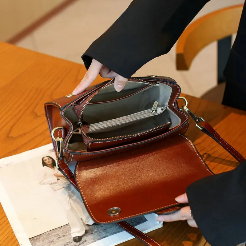 Luxury handbags female crossbody bags small square shoulder bag mom women bags new fashion 2025 genuine cowhide leather satchel