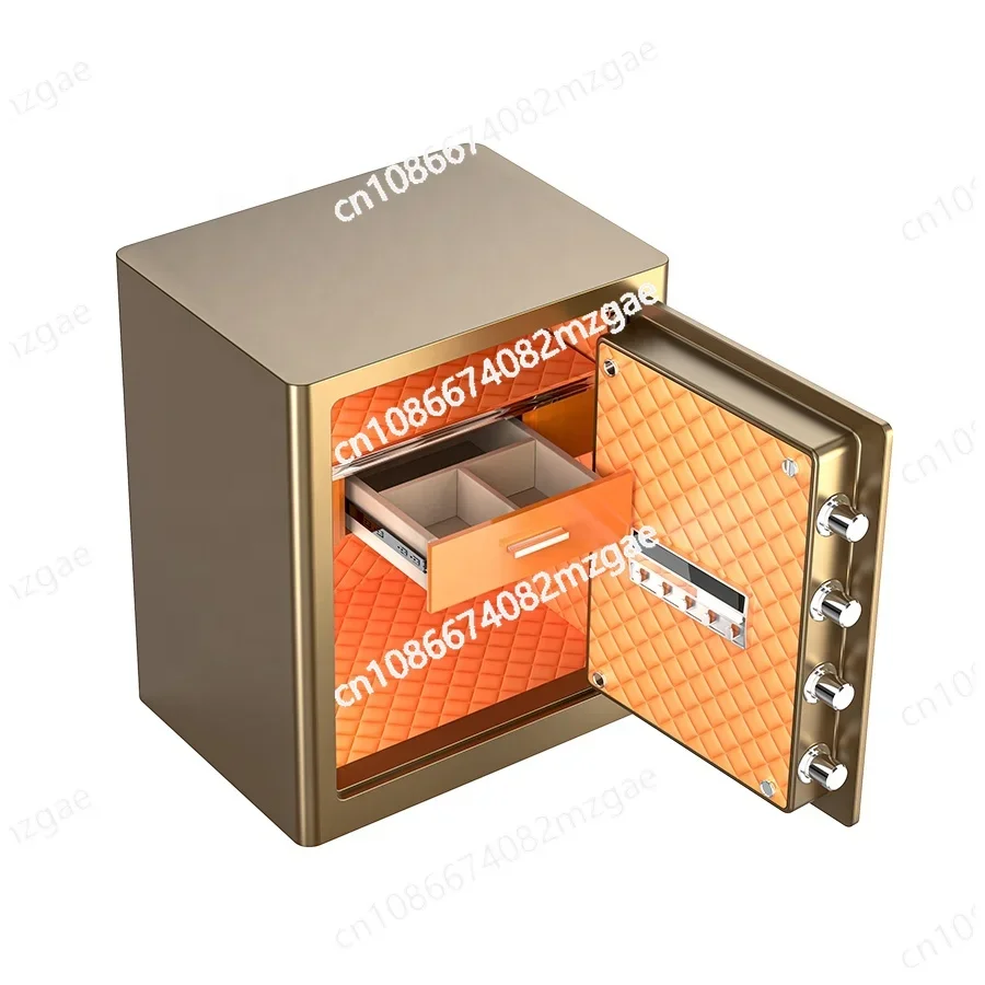 Safety Deposit Box Solid Steel Money Safety Deposit Box with Fingerprint Lock Home Hotel Luxury Jewelry Storage Safe