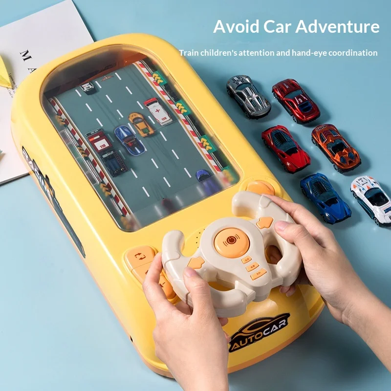 Autocar Racing Car Simulator Game Steering Wheel Interactive Puzzle Desktop Game For Boys