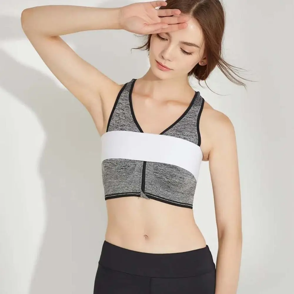 Anti Bounce Breast Support Band Adjustable Compression Chest Wrap Belt Bra Alternative No-Bounce Sport Bras Strap Yoga Fitness