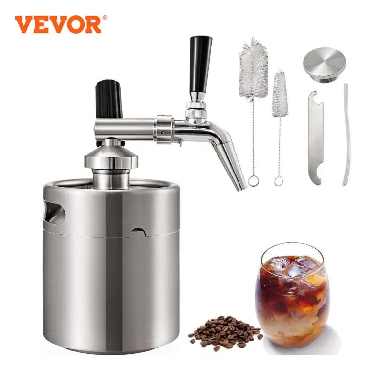 VEVOR 2L Lạnh Pha Cà Phê Inox W/Vòi Nước Tiện Lợi Vệ Sinh Chống Ăn Mòn Dễ Dàng Mang Đi Ngoài Trời nhà