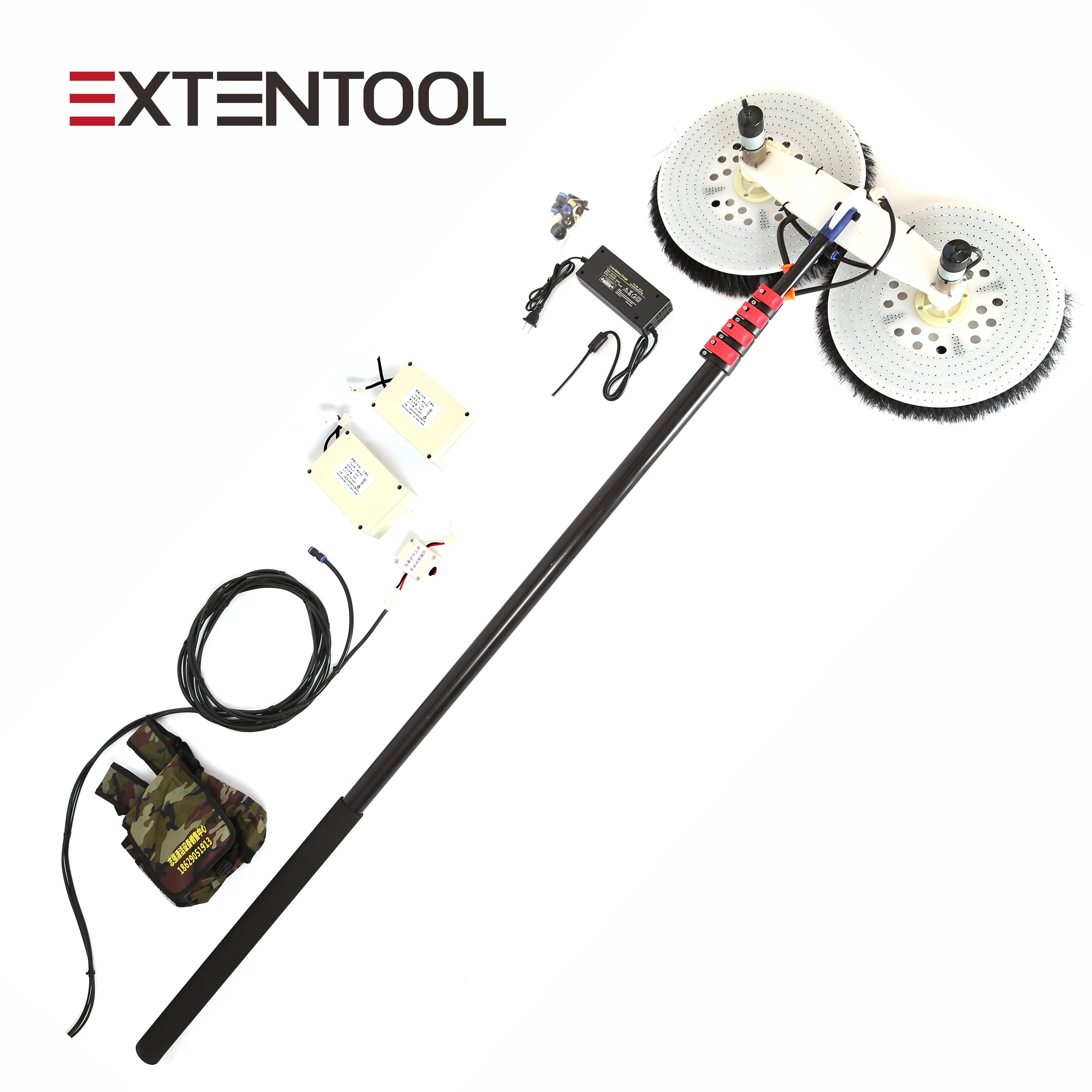 Extentool 3.5m electric solar panel cleaning tools water fed pole photovoltaic solar panel cleaner machine