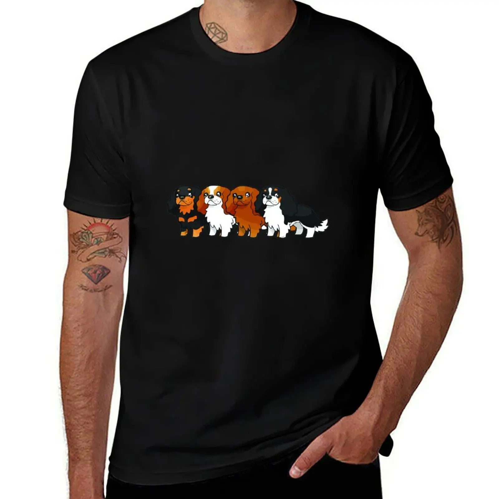 Cavalier Collection - Horizontal T-Shirt Fashion Simple Casual Tee Shirt T-Shirt