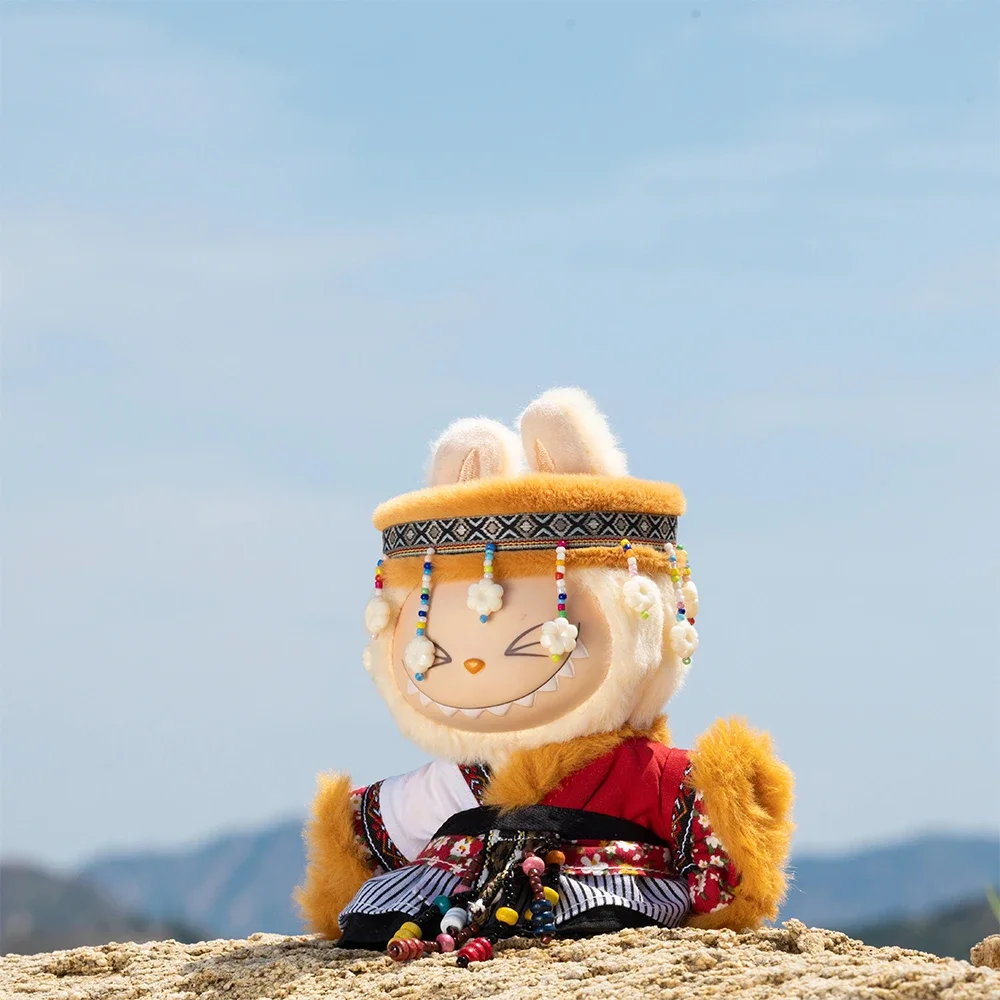 ل 15/17 سنتيمتر Labubu إكسسوارات دمي تشانغ الجنسية التبتية مستوحاة ملابس رسمية السفر نمط Labubu الزي V1 V2 V3