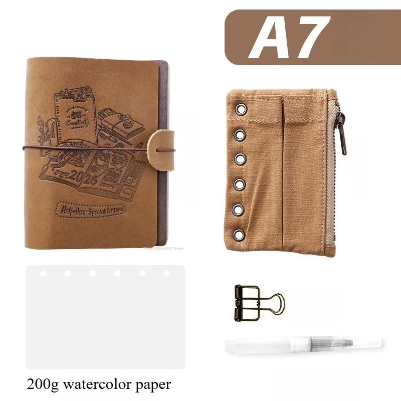 A6/7 Loose-leaf Drawing Book Watercolor Pull-out Sub-package Box Pencil Case Tool Set Portable Travel Sketching Art Supplies image 3