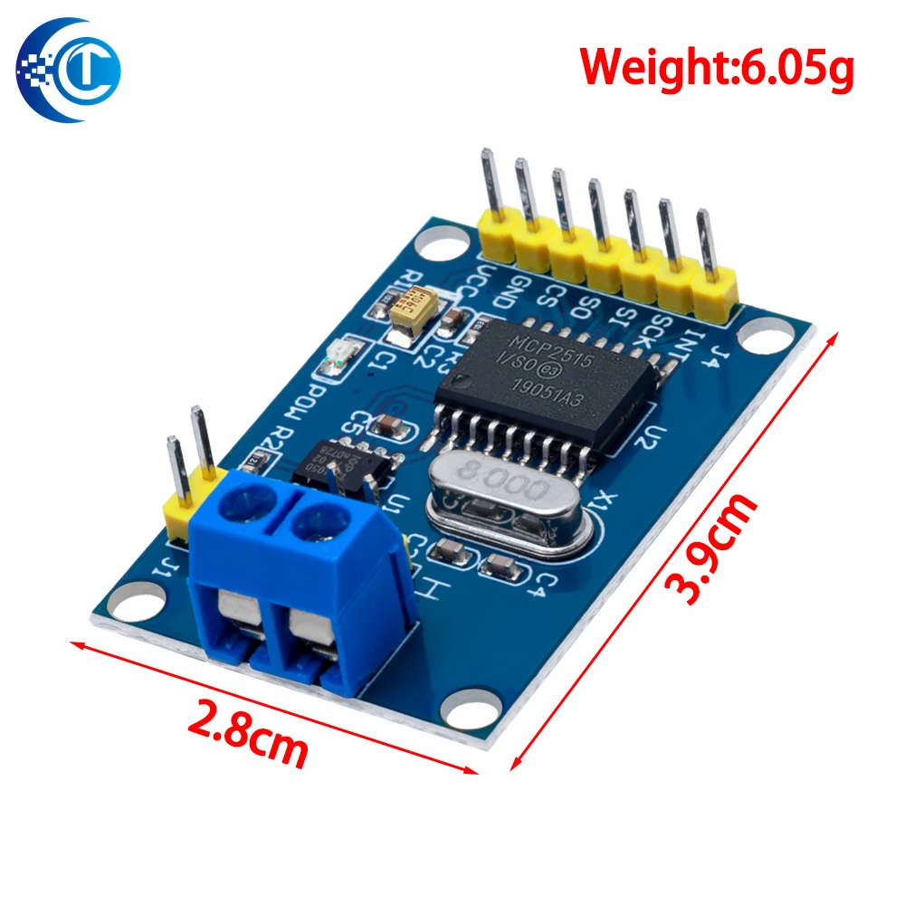 1PCS EGBO  MCP2515 CAN Bus Module TJA1050 receiver SPI For 51 MCU ARM controller