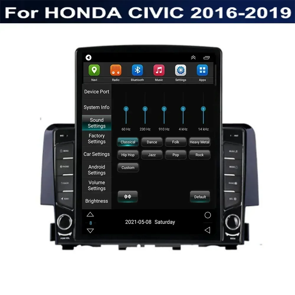 Für Tesla Stil 2 Din Android 13 Auto Radio Für HONDA CIVIC 2016-2035 Multimedia Video Player GPS Stereo carplay DSP RDS Kamera