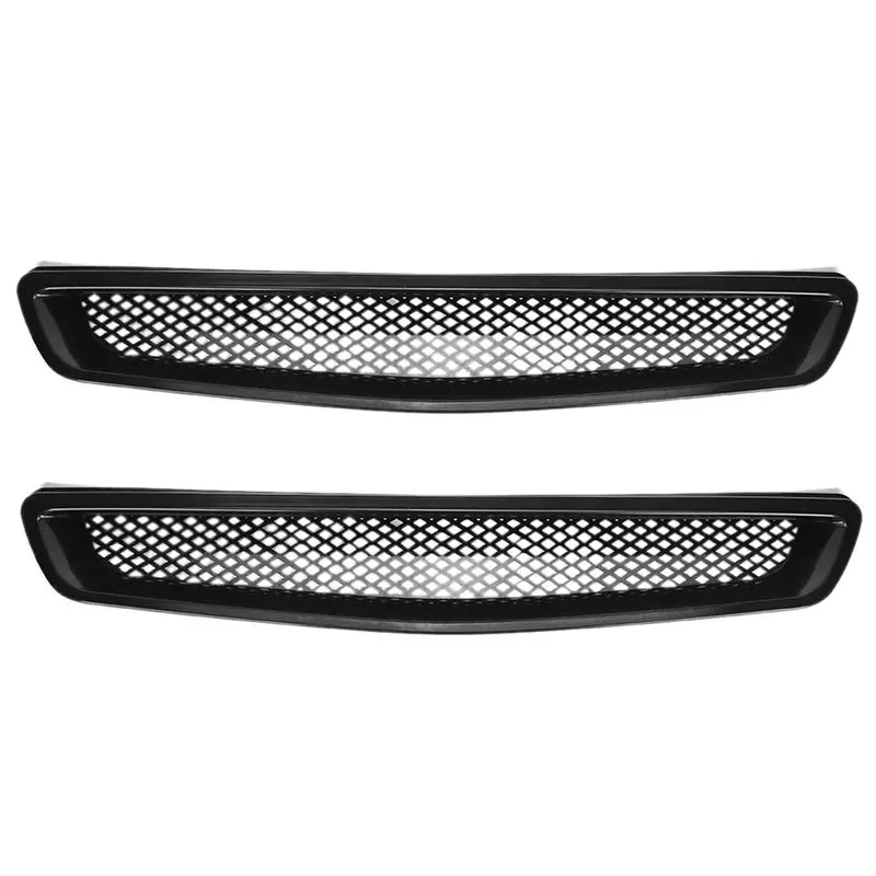 2X EK T-R Style передняя решетка радиатора для Honda Civic EK CX DX EX Type R 1999-2000, глянцево-черная