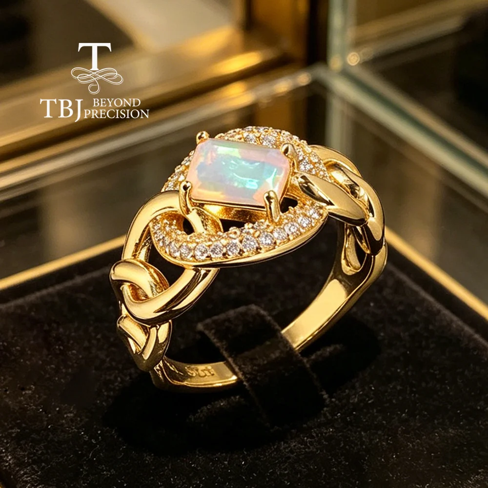 

Women Opal Silver Ring with Colorful Natural Opal unique design Gemstones Fine Jewelry for Party Birthday Gift