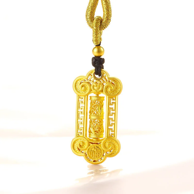 

Ancient Brass Gold-Plated Rising Ruyi Transfer Bead Smart Bamboo Pendant China-Chic Lovers Send Girlfriend