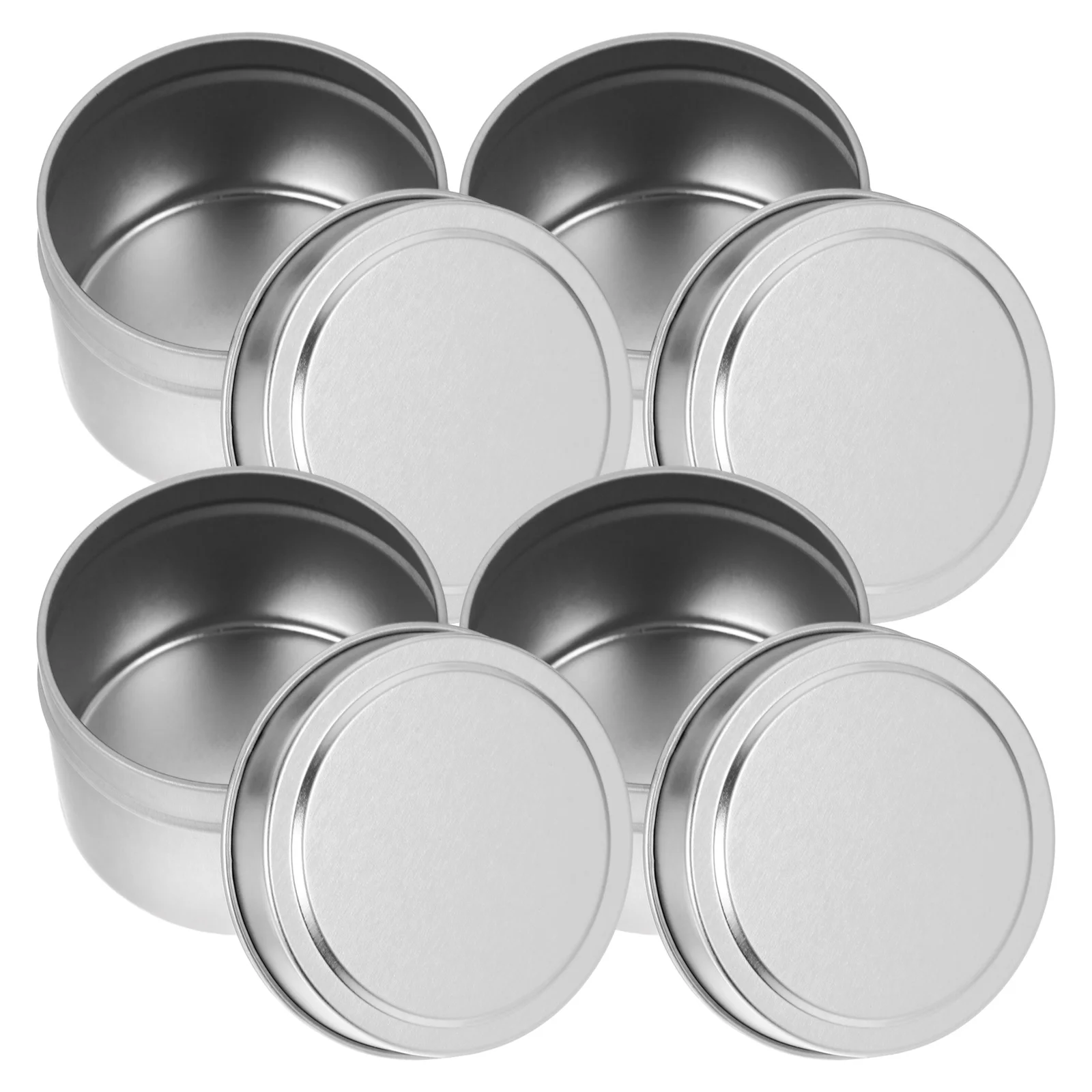 

4pcs Aromatherapy Gift Tin Jars Diy Making Storage Containers Votive Candles Holder Metal Tin Cup Tea Light Holders
