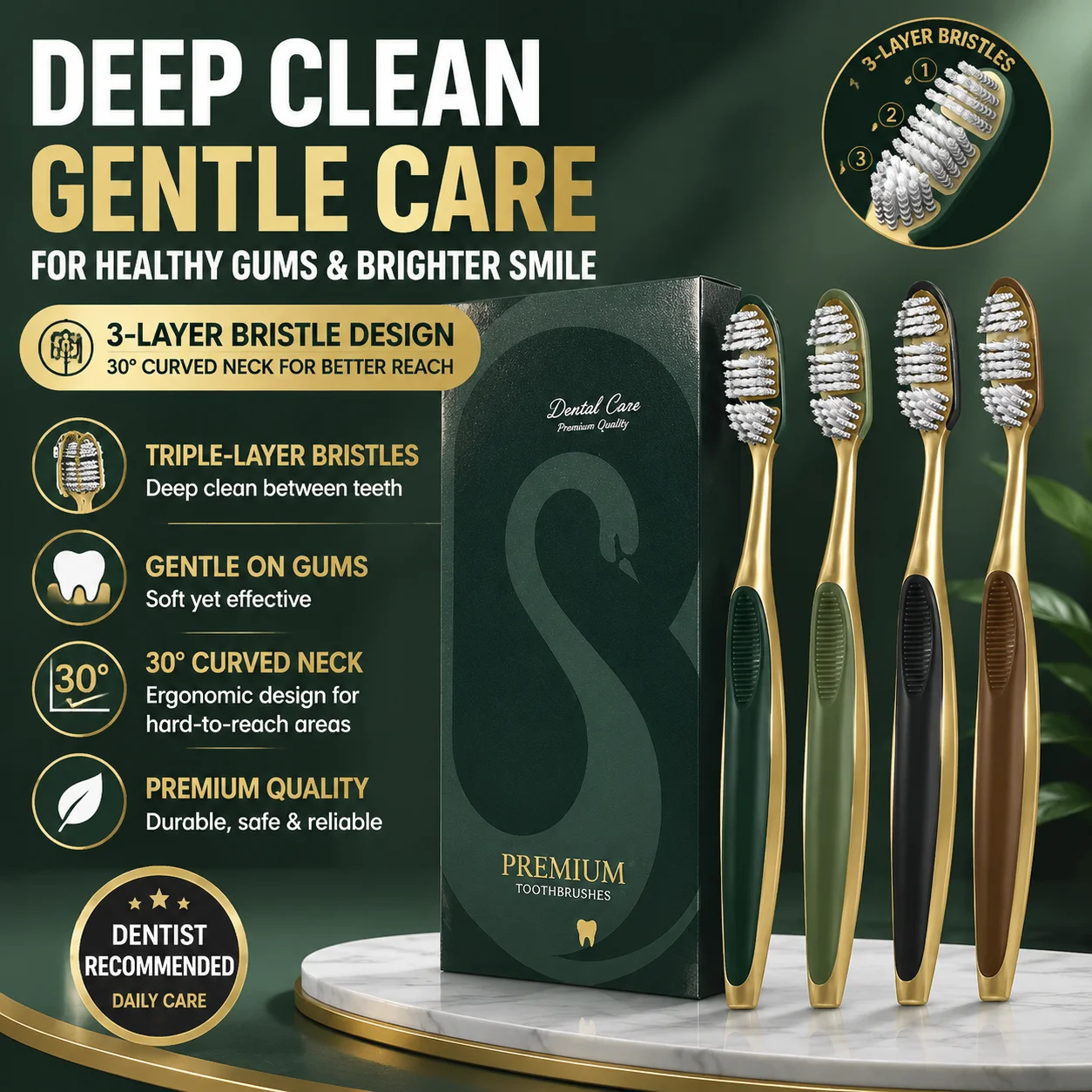 Three layer segmented toothbrush set, suitable for couples traveling, attending school, and maintaining oral hygiene at home