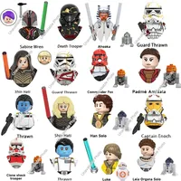 Hot Toys New Building Blocks Ahsoka Han Solo Luke Jan Dodonna Padme Amidala Leia Oagana Solo Star Brick Action Figures Wars Toys