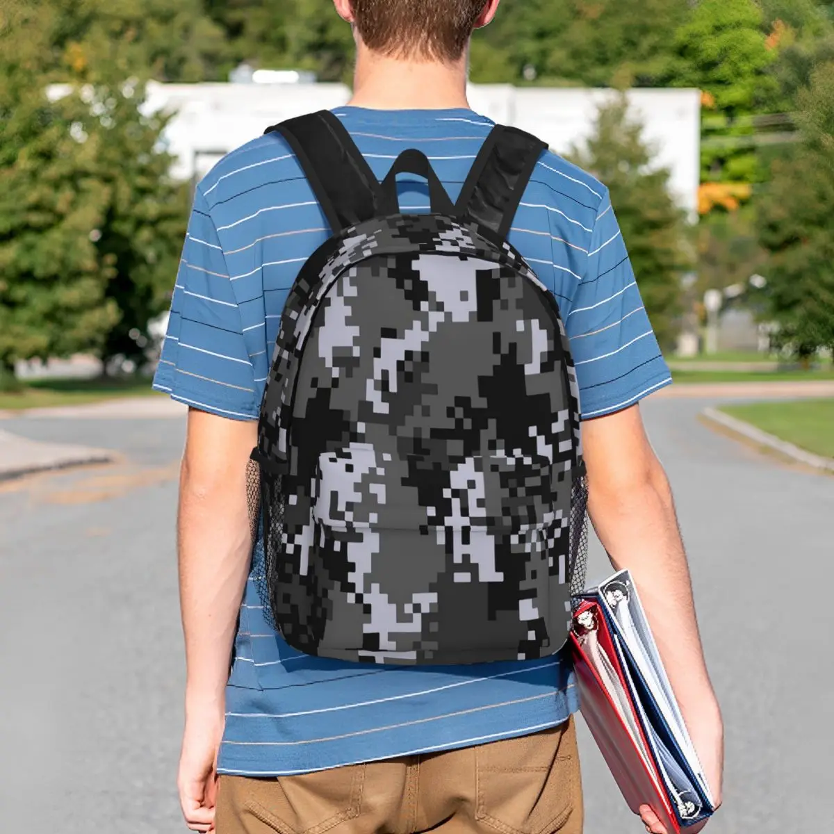 Pixel Mosaic Camouflage Backpack Student Boys Girls BookBag Men Women School Bag Laptop Shoulder Bags