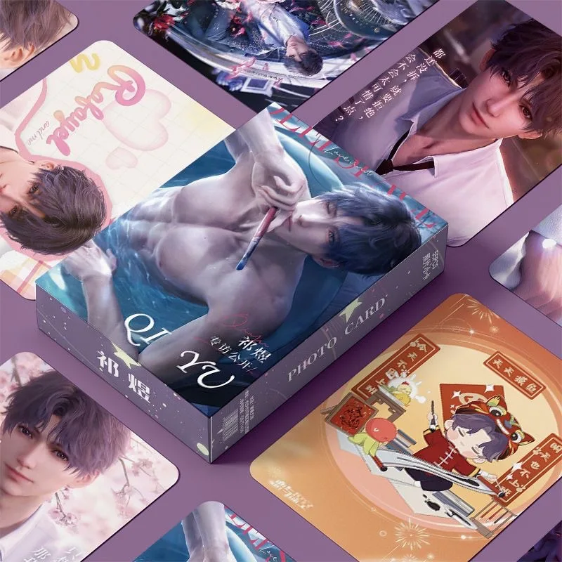 55Pcs Love And Deepspace Game Laser Lomo Card Rafayel Sylus Zayne Xavier Character HD Photo Cards Fans Collection Gift