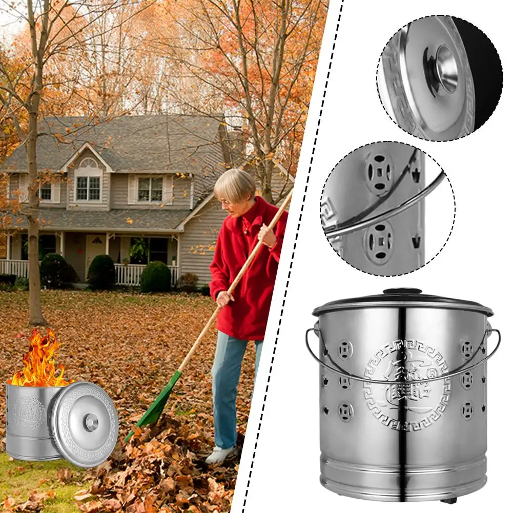 المحمولة الفولاذ حرق قفص للفناء حديقة شرفة سطح الشاطئ التخييم حرق قفص خارج النار بار هوك بطانة دلو آمن