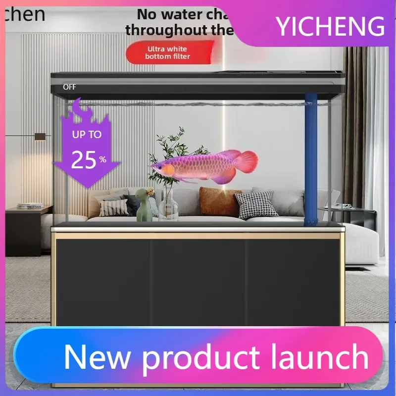 

LYY нижний фильтр, аквариум, большой и средний ультра-белый стеклянный аквариум с драконом, без фильтрации воды