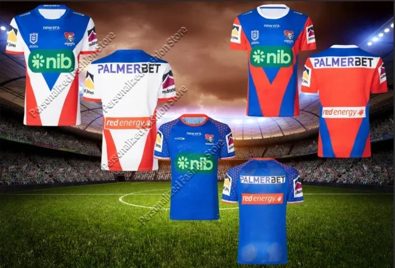 2025 Sommer Australien NRL Newcastle Cavaliers Herren-Heimtrikots Trainingstrikots Uniform Erwachsene Kinder 3D mit kurzen Ärmeln