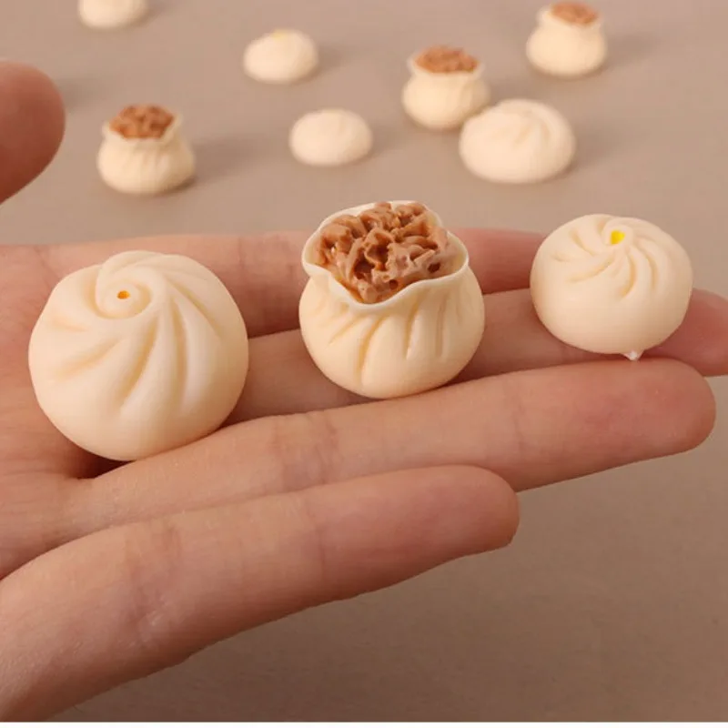 Dollhouse Chinese Breakfast Baozi Steamed Pork Dumplings Mini Home Kitchen Food Play Creative Scene Shooting Ornament Home Decor