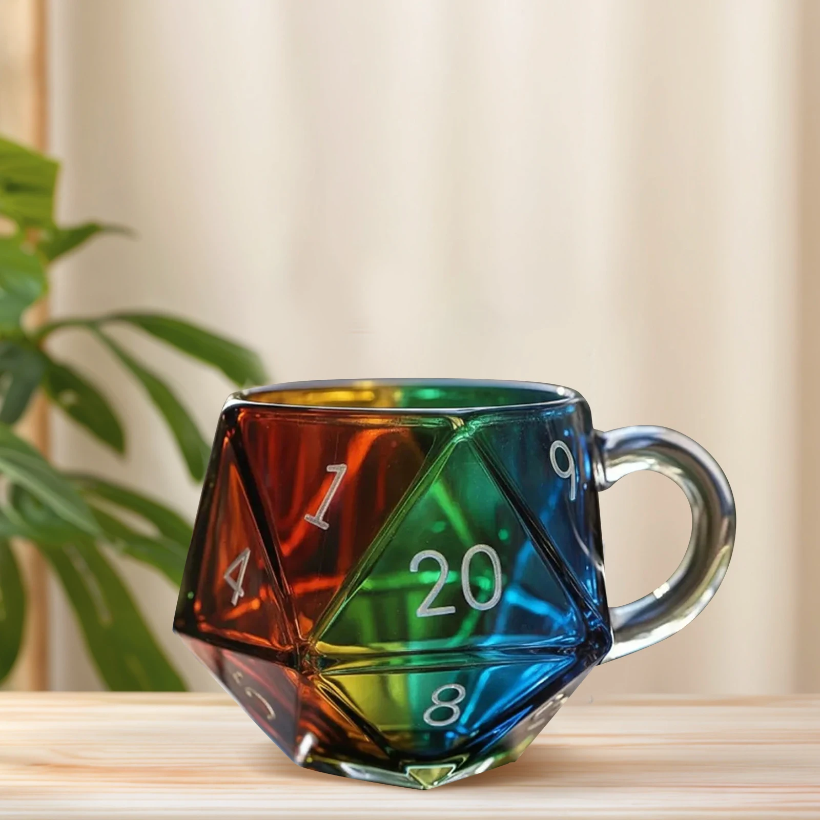 Original Breakfast Cups Elegant Dice Mug Polyhedral Dice Coffee Cup for Hot Cold Tea Milk Coffee
