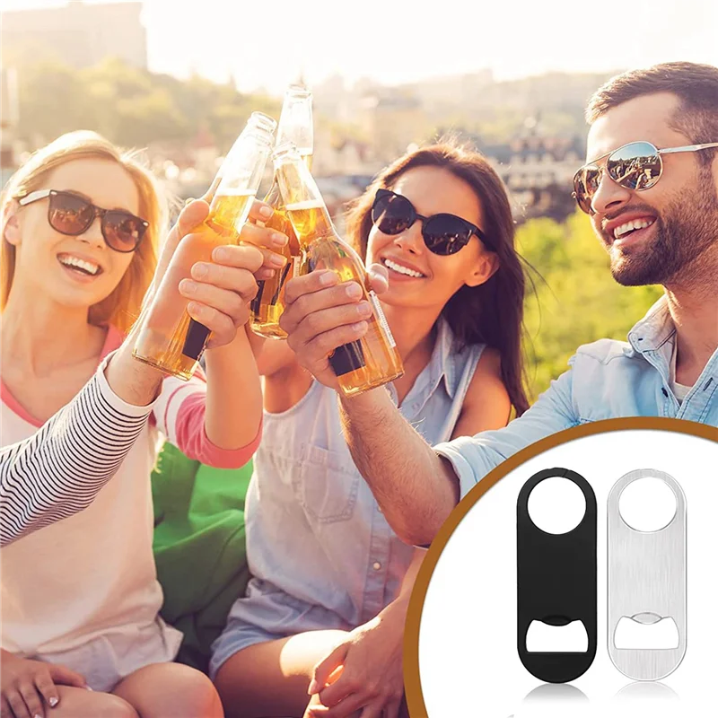 

N38R_50 Pcs Stainless Steel Flat Bottle Opener