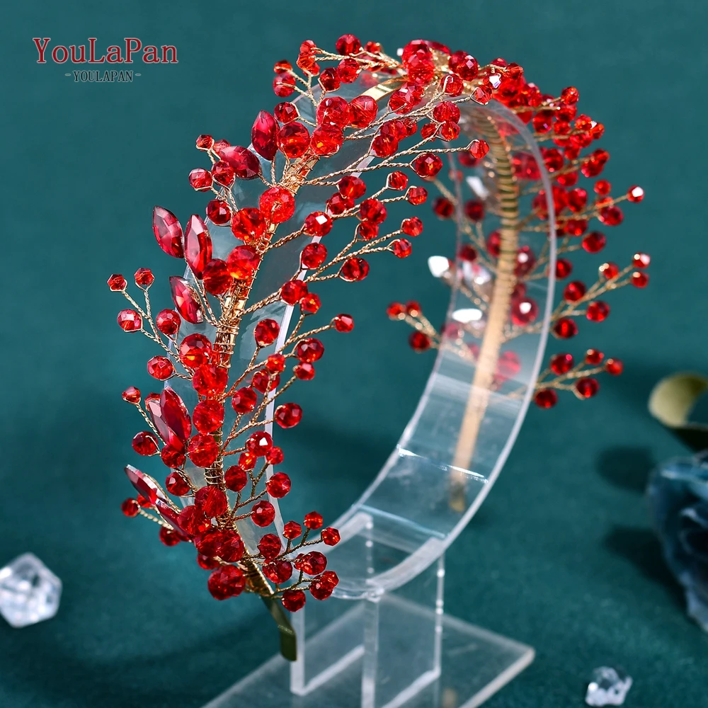 

YouLaPan Wedding Bride Hair Hoop Rhinestone Headpiece Crystal Crown Bridal Tiara Banquet Headband Vintage Hair Accessories HP911