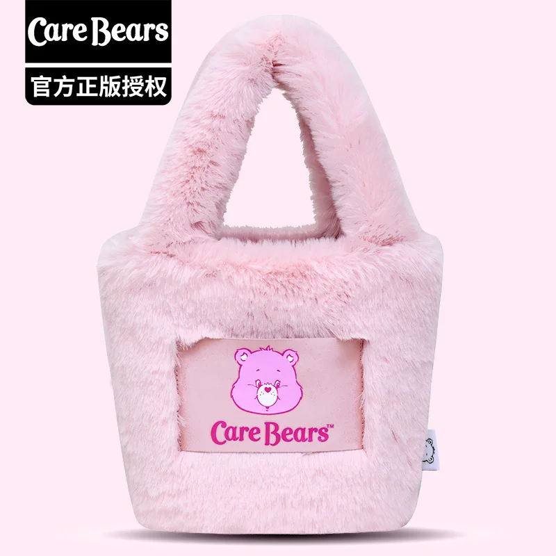 

Miniso натуральная мультяшная любовь медведь Радужный медведь Carebears сумка из искусственного кроличьего меха сумка-ведро меховая сумка плюшевая сумка подарок на день рождения