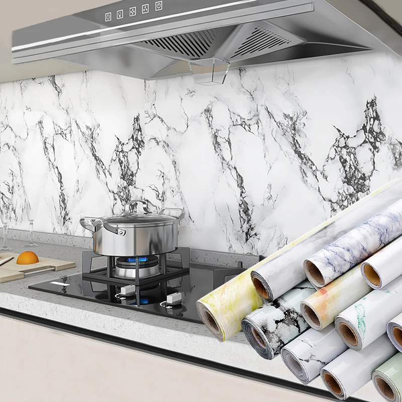 1/3/5/10M Kitchen Marble Contact Paper PVC Wall Stickers Marble Cabinet Countertop Stickers Self Adhesive Waterproof Wallpapers