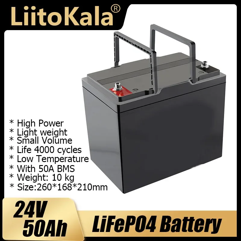 LiitoKala 24V 60Ah 50Ah lifepo4 battery Power Batteries For 8S 29.2V RV Campers Golf Cart Off-Road Off-grid Solar Wind