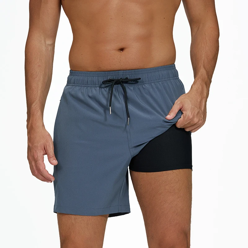 Upgrade Atmungsaktive Shorts für Herren 2-in-1 Schnelltrocknende Urlaubs-Fitness-Sport-Badeshorts mit Taschen Strandhosen für Damen und Paare Sommer – Detail 9