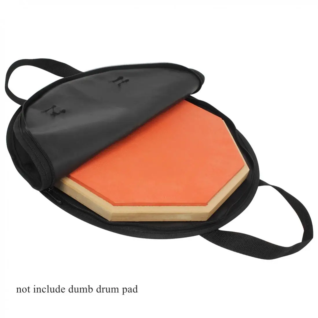 Portable Oxford Cloth Waterproof Dumb Drum Pad Bag for 10 / 12 inch Drum Storage with Zipper, Black Drums Practice Pad Case