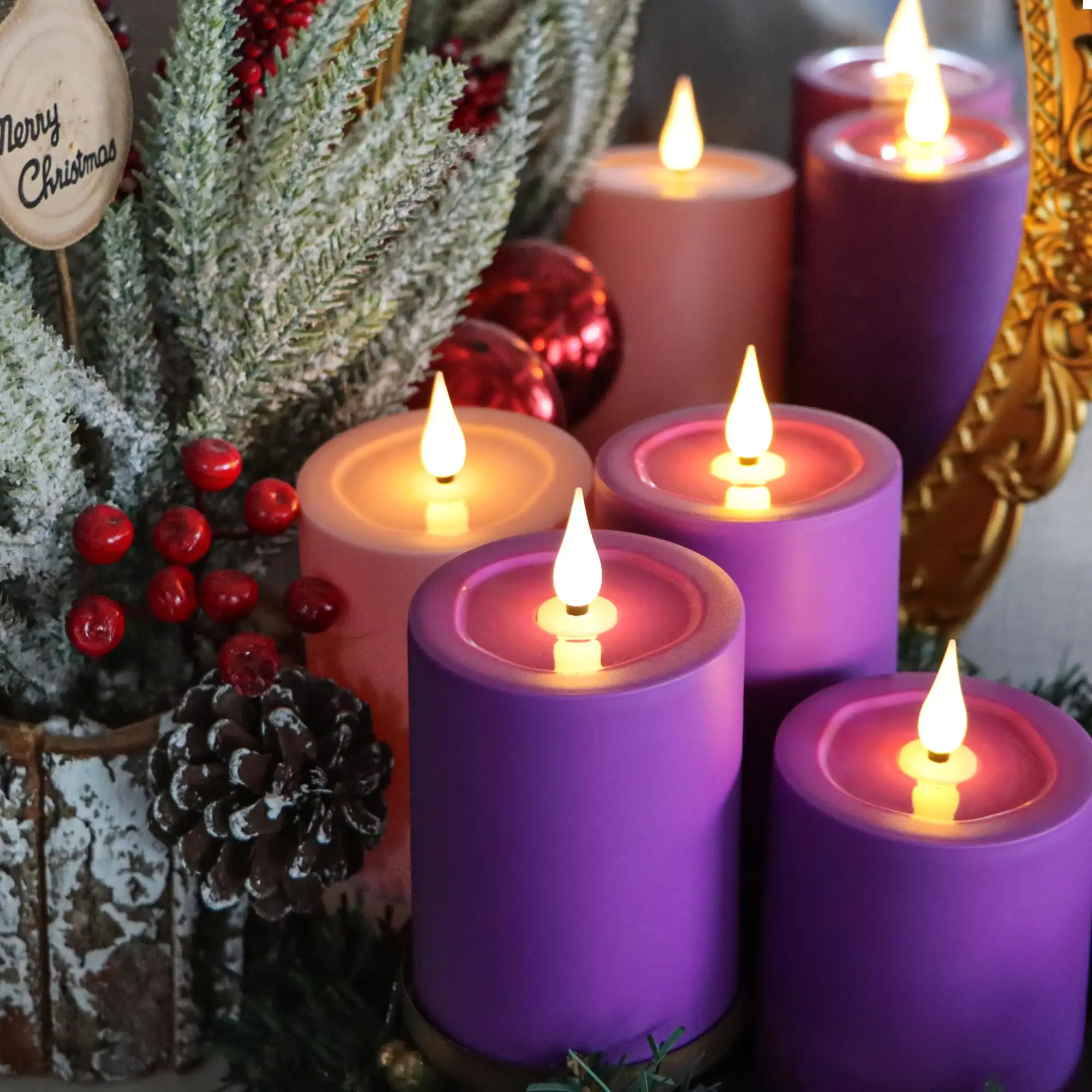 LED Flameless Candles Battery Operated LED Light with Remote Timer Holiday Candles For Home Decor Wedding Advent Rituals Wreath