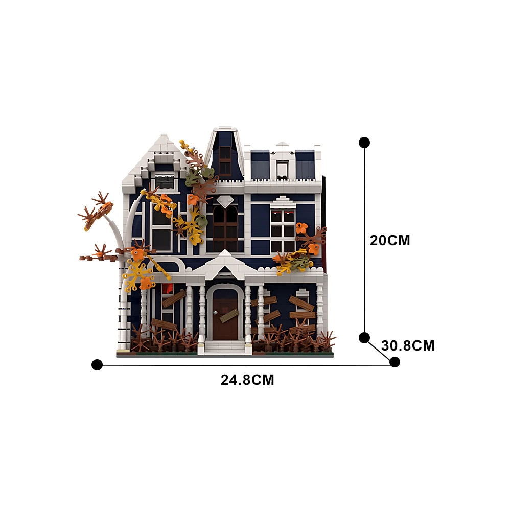 MOC Haunted House Building Blocks, DIY Gothic Mansion Model, Creative Brick Set for Adults and Kids