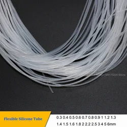 Tubo de silicona Flexible de grado alimenticio, resistencia a la temperatura, no tóxico, transparente, ID 0,3mm-6mm, 10 metros