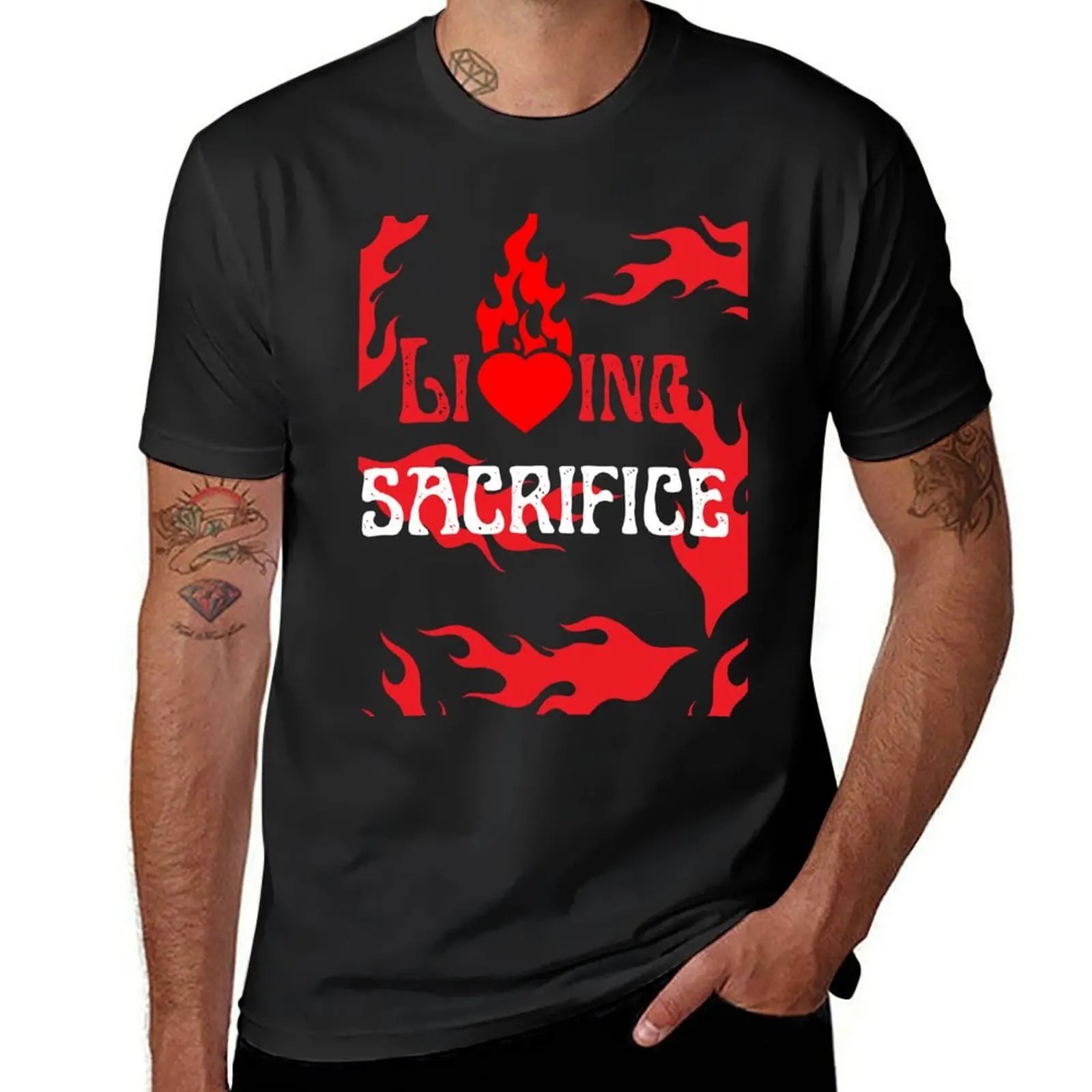 Living Sacrifice T-Shirt Aesthetic clothing heavyweights cute tops fitted t shirts for men