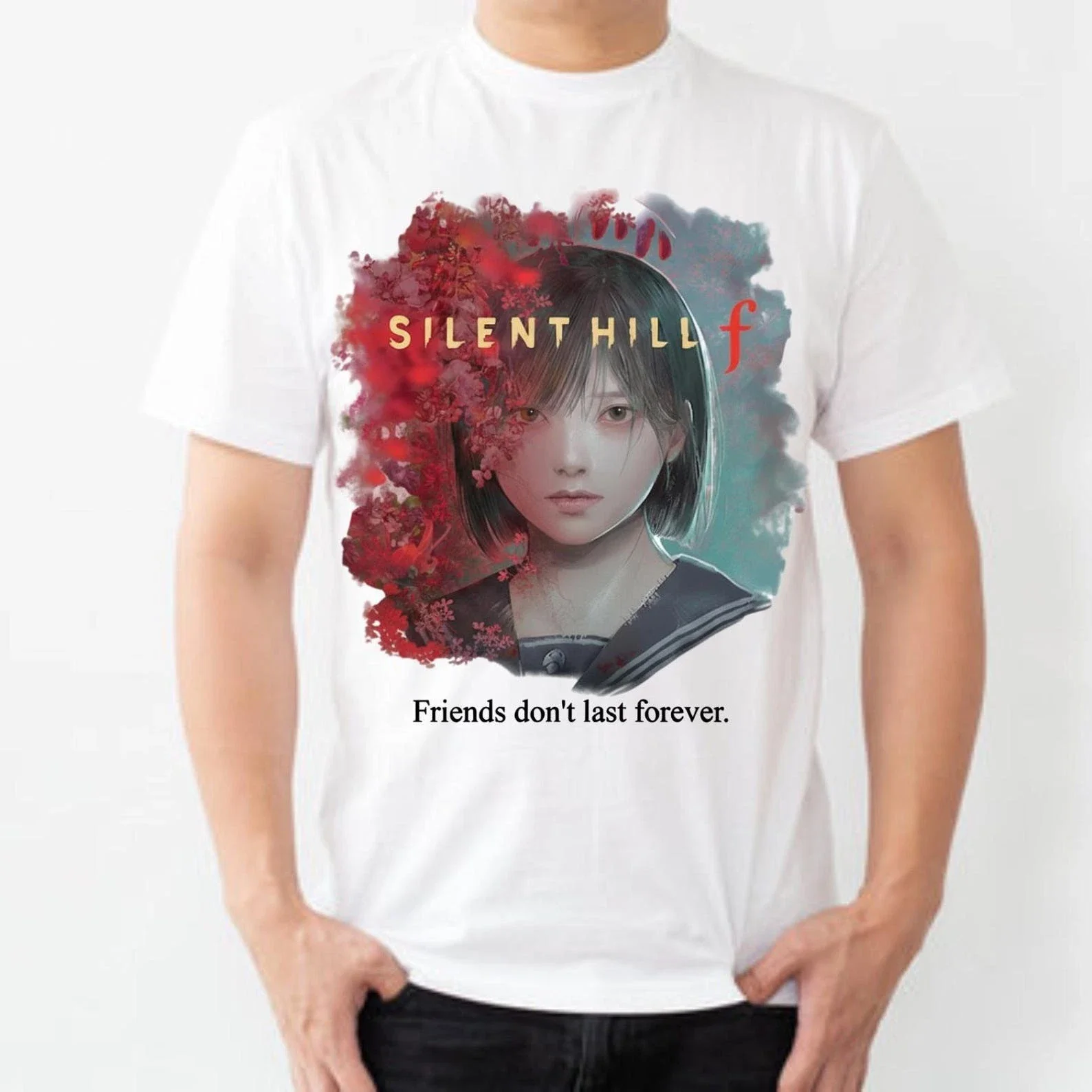 سايلنت هيل F لعبة الرعب الجرافيك تي شيرت مطبوع الألعاب عاشق للجنسين تي شيرت Vintage الرجال النساء القطن المحملة Harajuku Y2k القمم #4