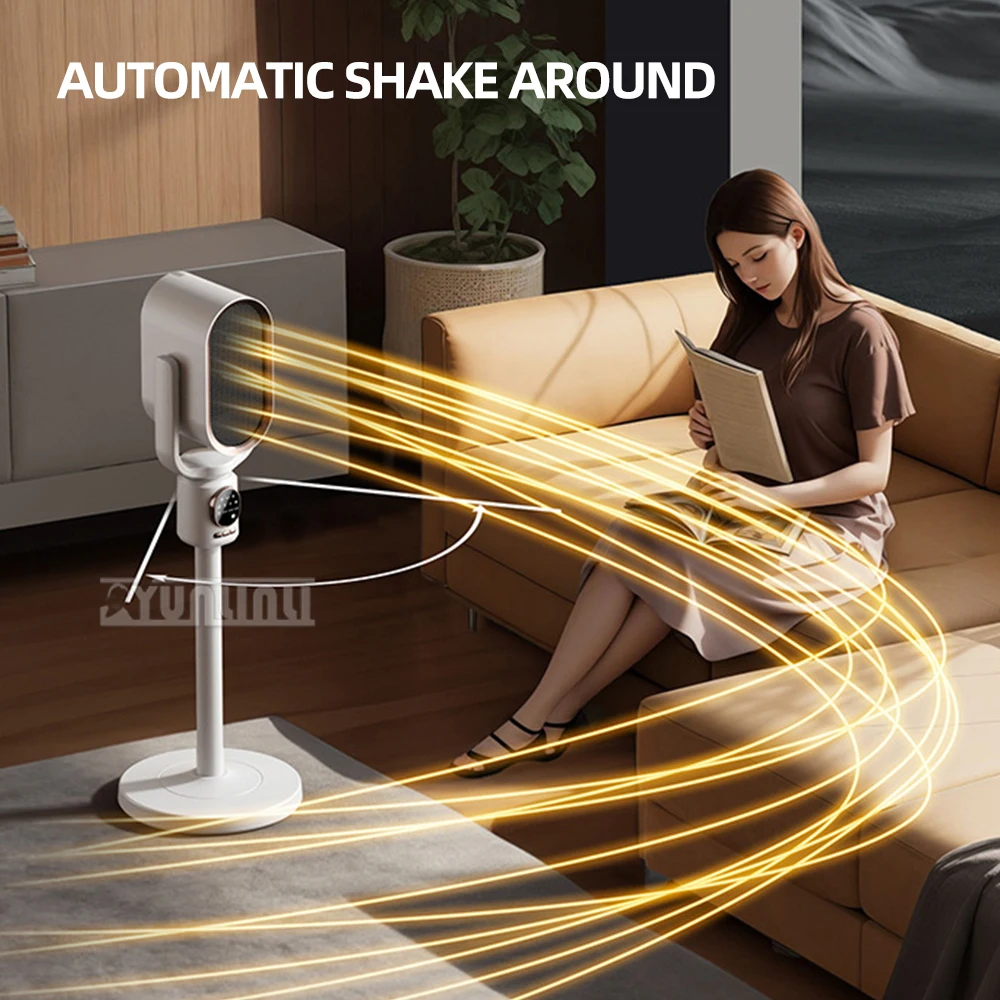 พัดลมทำความร้อนแบบตั้งพื้นแบบปรับได้เครื่องทำความร้อนประหยัดพลังงานไฟฟ้าแบบ PTC สำหรับฤดูหนาว