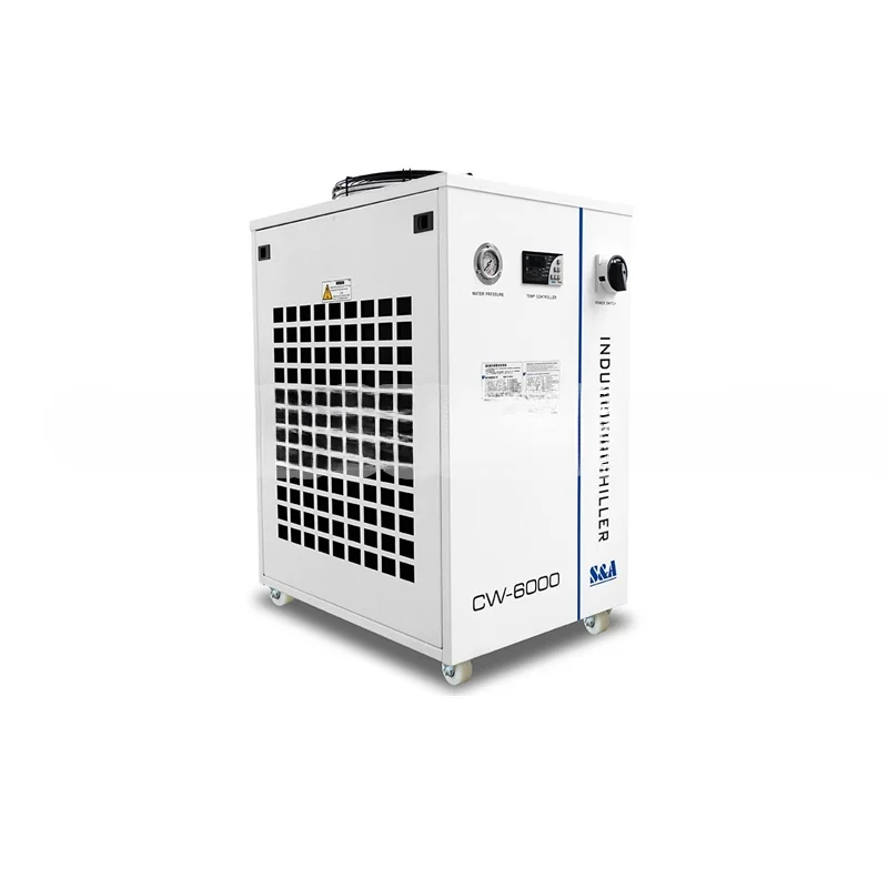 For Cooled Process Cool Chiller S&A CW-6000 Series For CO2 Laser Engraving Machine Thermolysis Industrial Cooler 300W Glass