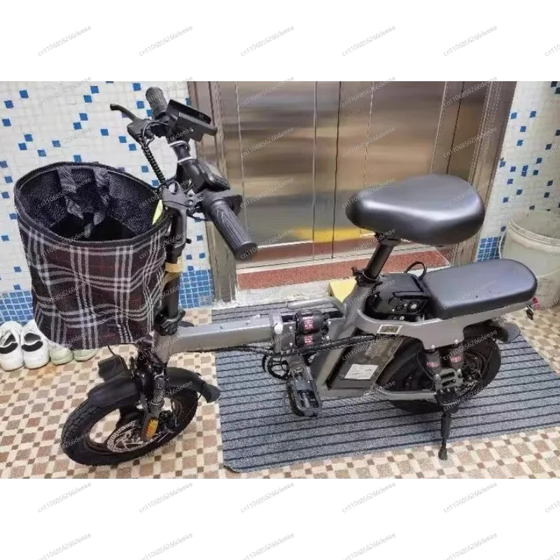 YbjUltra-Light Portable Folding Electric Bicycle Mini E-Bike with Lithium Battery for Adult Daily Commute
