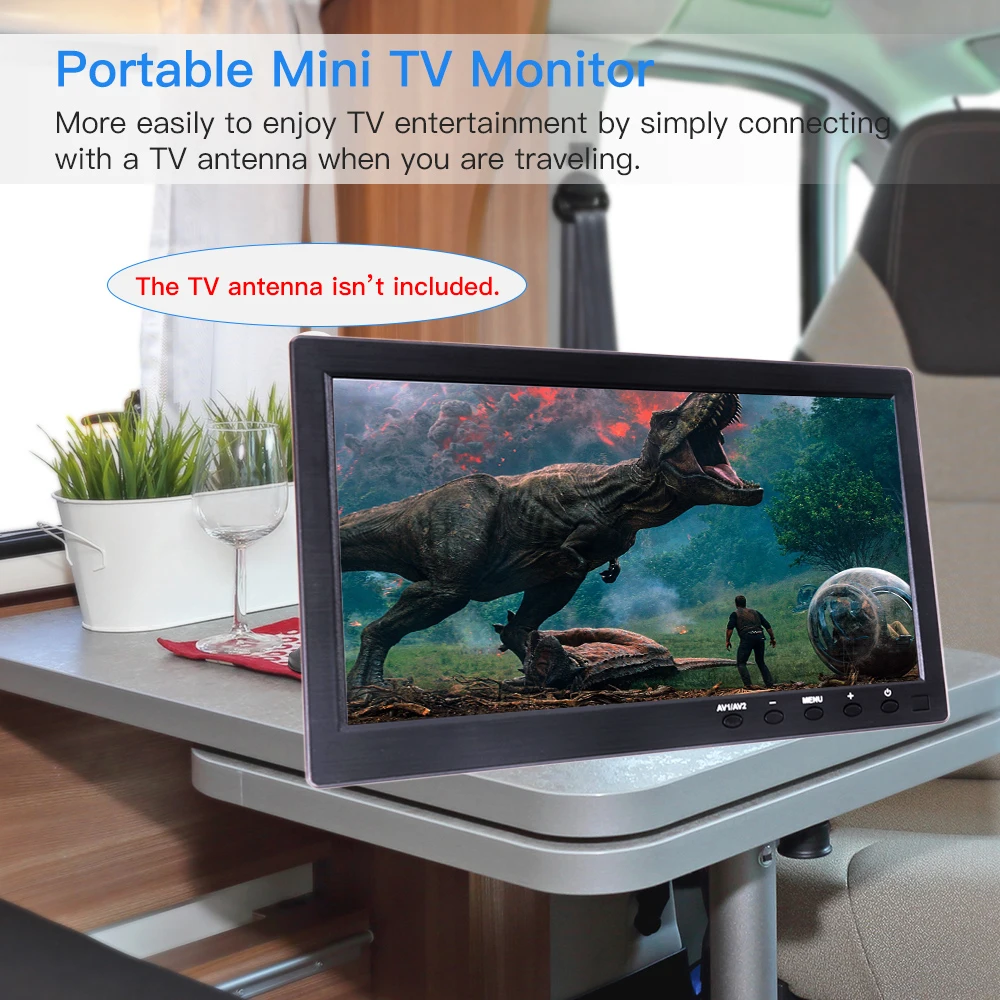 

1024*600 7 inch LCD HD PC Monitor Mini TV Computer Display 2 Channel Video Input Portable Security Monitor With Speaker HDMI VGA
