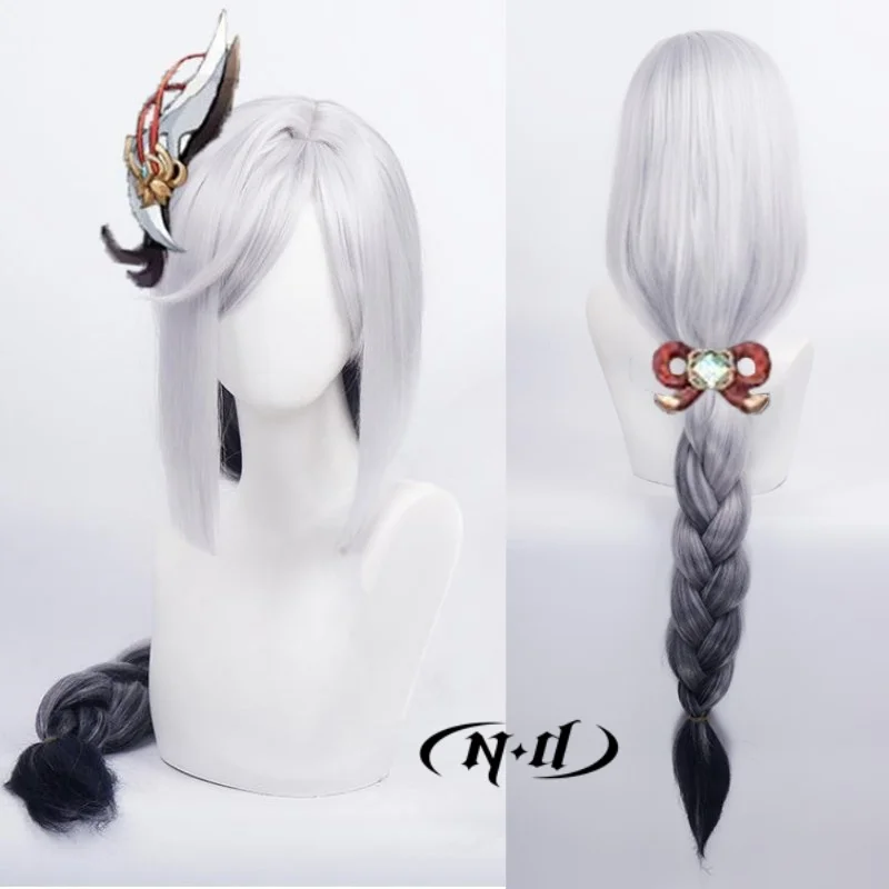 ND Shenhe Cosplay Wigs Hairpiece Genshin Impact Cosplay Hair Wigs for Comic Con Coser Costume Theme Game Party Heat Resistant
