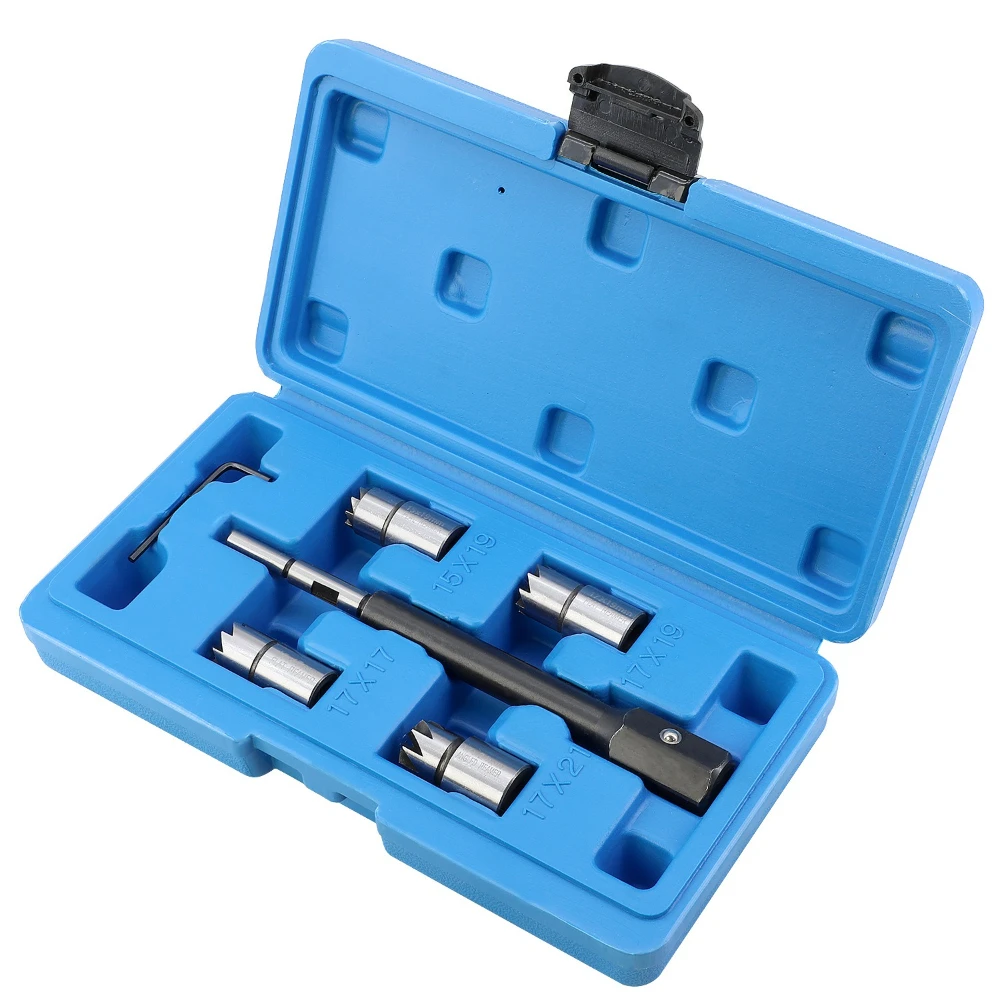 6PCS Diesel Injector Seat Cutter Remover Tool Kit for Delphi Bosch BMW Merc CRD PSA Ford Fiat Peugeot Cutter Milling Set