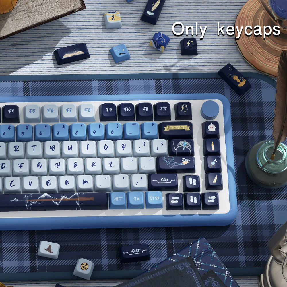 KYOMOT 158 teclas Ravenclaw Magic Academy tema Keycaps Dye Sub MDA perfil películas Anime Keycap para MX Switch Teclado mecánico