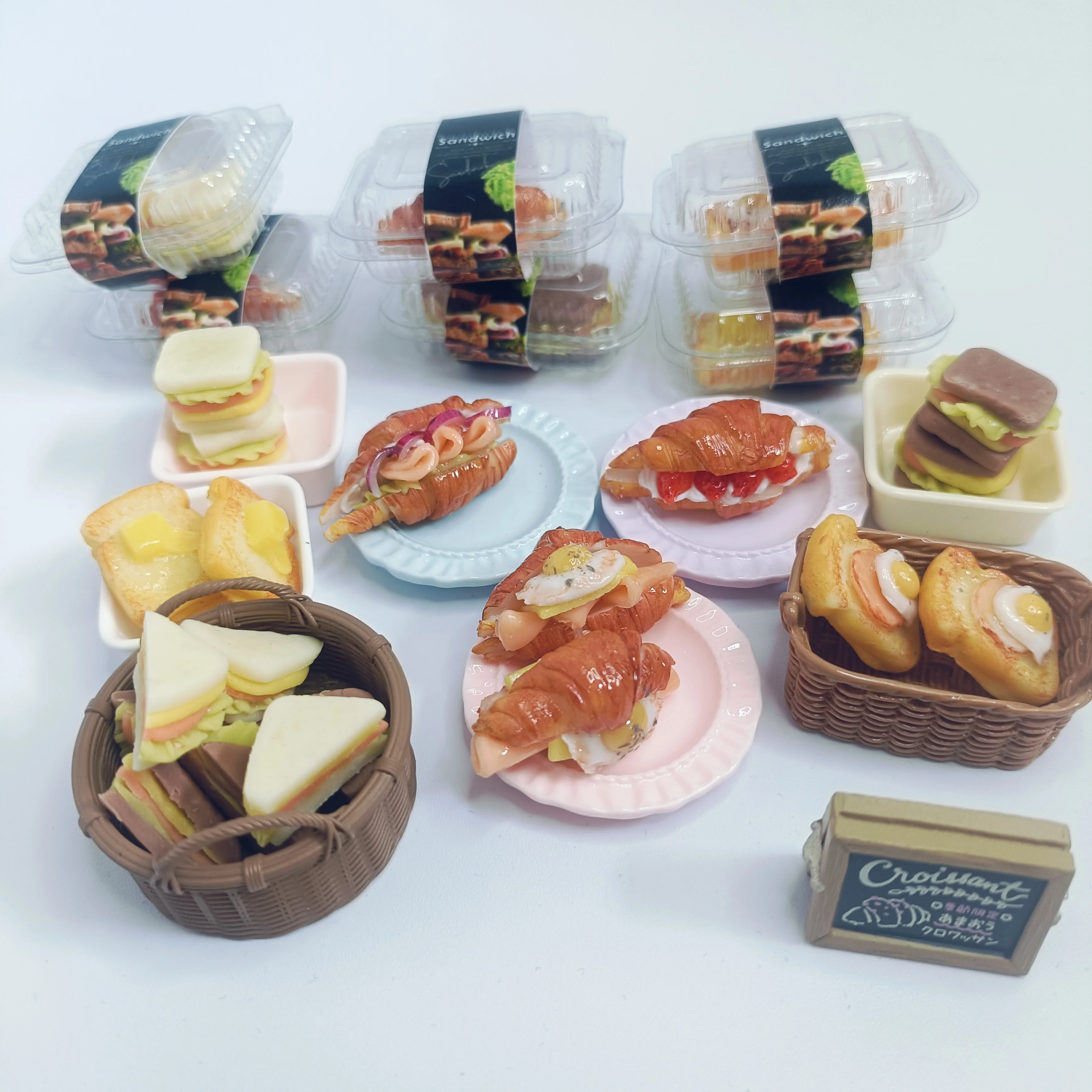 Nuevo Casa de muñecas comida en miniatura 1/6 sándwich casa de muñecas Mini cocina comida de arcilla accesorios para muñecas