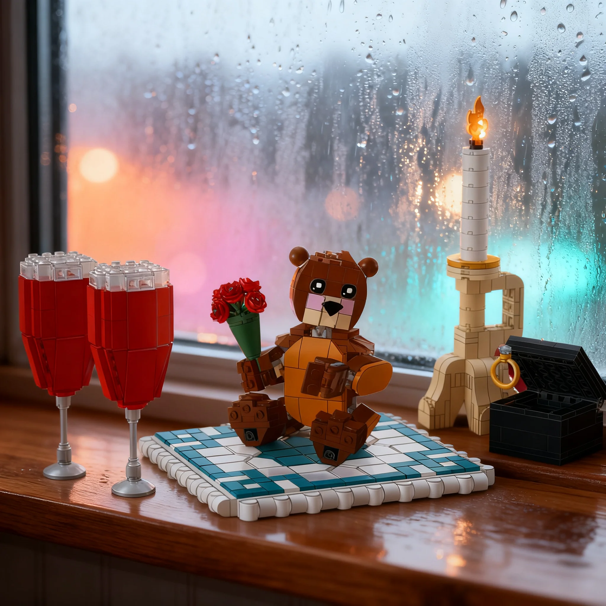 774pcs MOC Creator Bear In Love Model Toy Building Blocks Architecture Christmas Gifts Art Craft Idea Birthday Creative Assemble