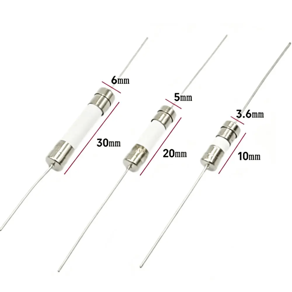 10pcs 3.6x10mm 5*20 ceramic Tube Fuses F0.5A 1A 2A 3A 3.15 4 5A 6.3A 8A T10A 12A 15A 20A 25A 30A 6x30mm 250V AMP fast+delay Fuse