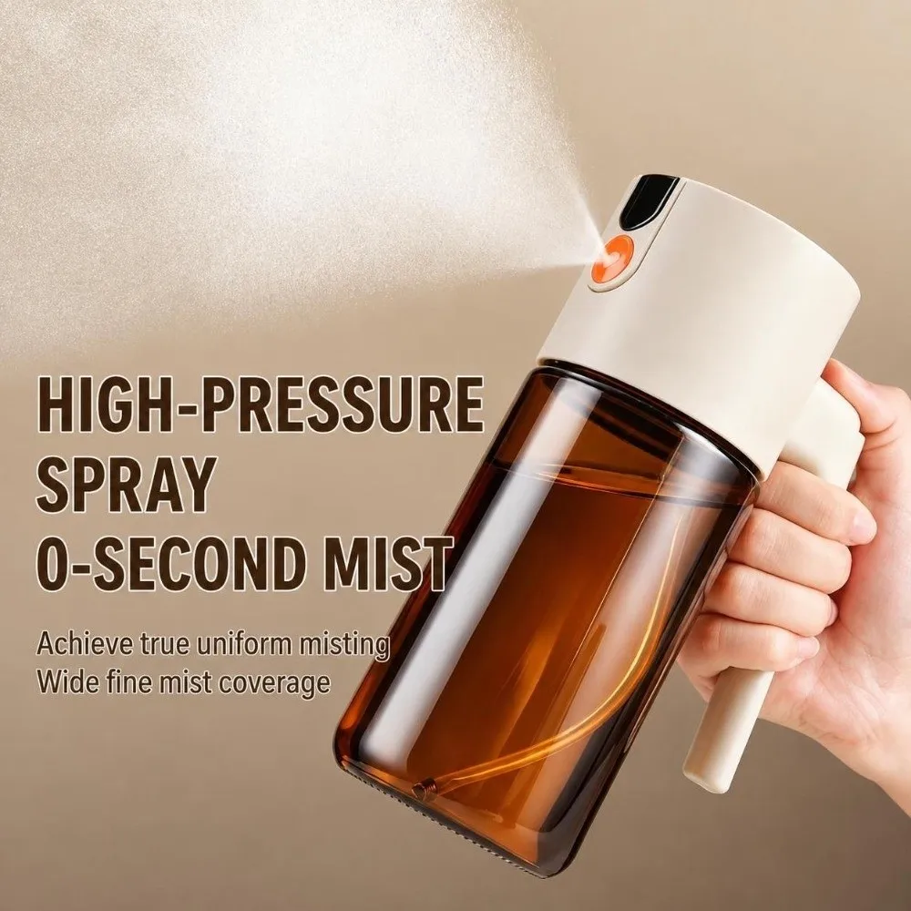 Dual-Use Spray Oil Dispenser 600ml Spray & Pour Oil Bottle Large-Capacity Atomization Condiment Bottle Barbecue