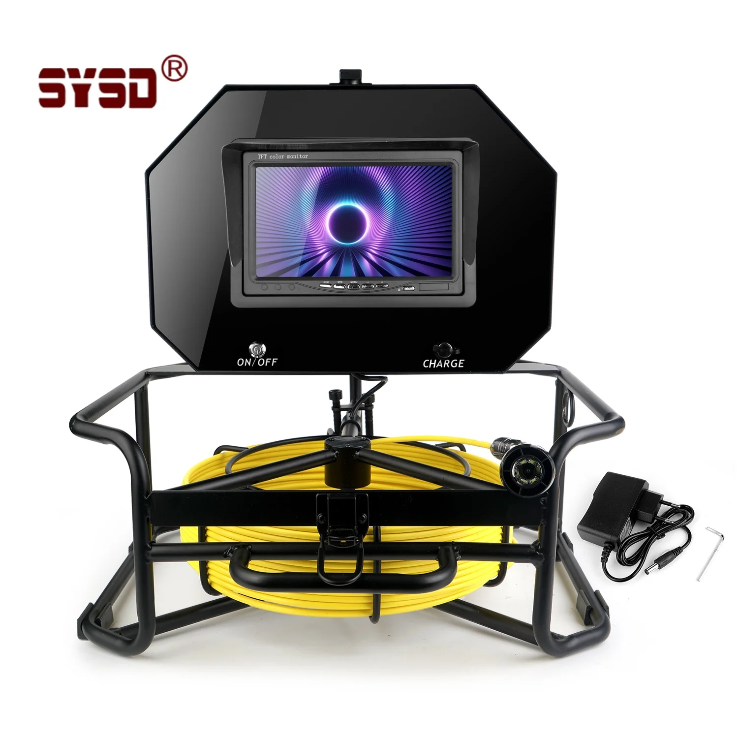 Sistem Kamera CCTV Analog Definisi Tinggi 7-Inci Portabel dengan Layar Tampilan CMOS DVR Untuk Endoskopi Pipa Bangunan Saluran Pembuangan