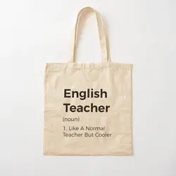 English Teacher Like A Normal Teacher Bu  Canvas Bag Reusable Fabric Designer Grocery Tote Shoulder Bag Foldable Shopper Unisex